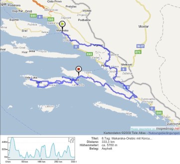 8.Tag: Makarska-Orebic mit Korcu